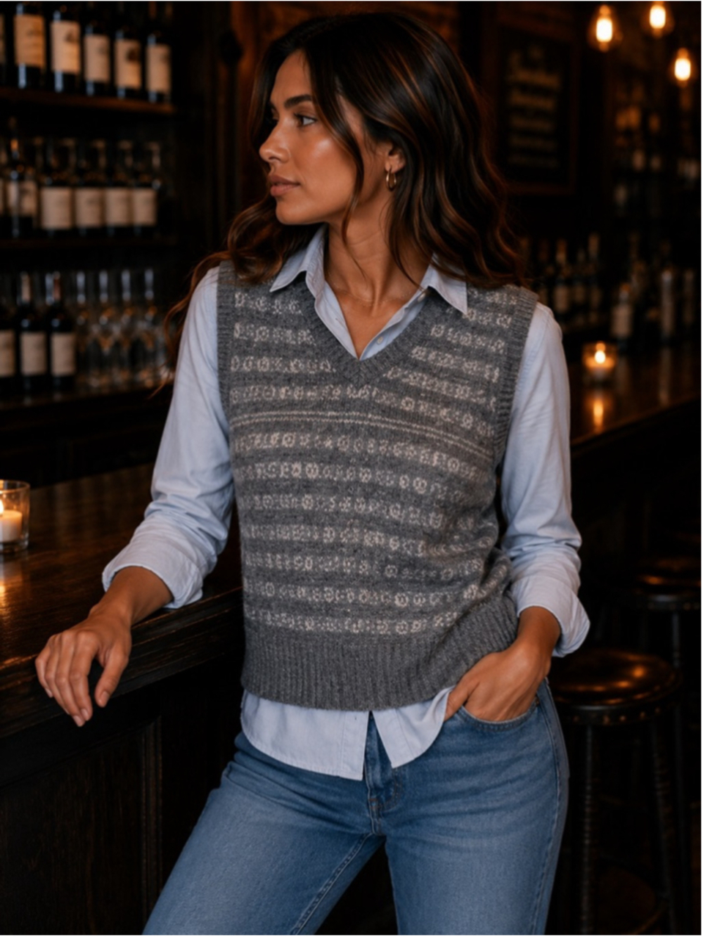 Women's American Eagle Sweater Vest Size S Gray Summer